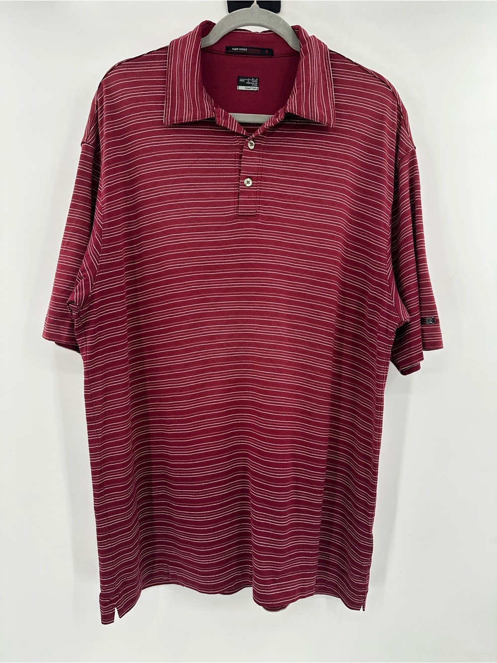 Nike Fit Dry x Tiger Woods Collection Red Striped Polo Shirt